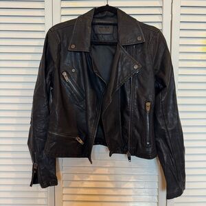 BlankNYC Faux Leather Moto Biker Jacket Black Size Small